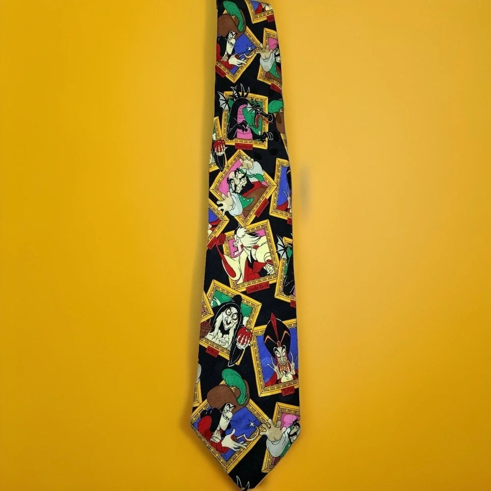 Disney Villains Silk Tie Vintage 100% Silk Made In Korea The Disney Store Rare